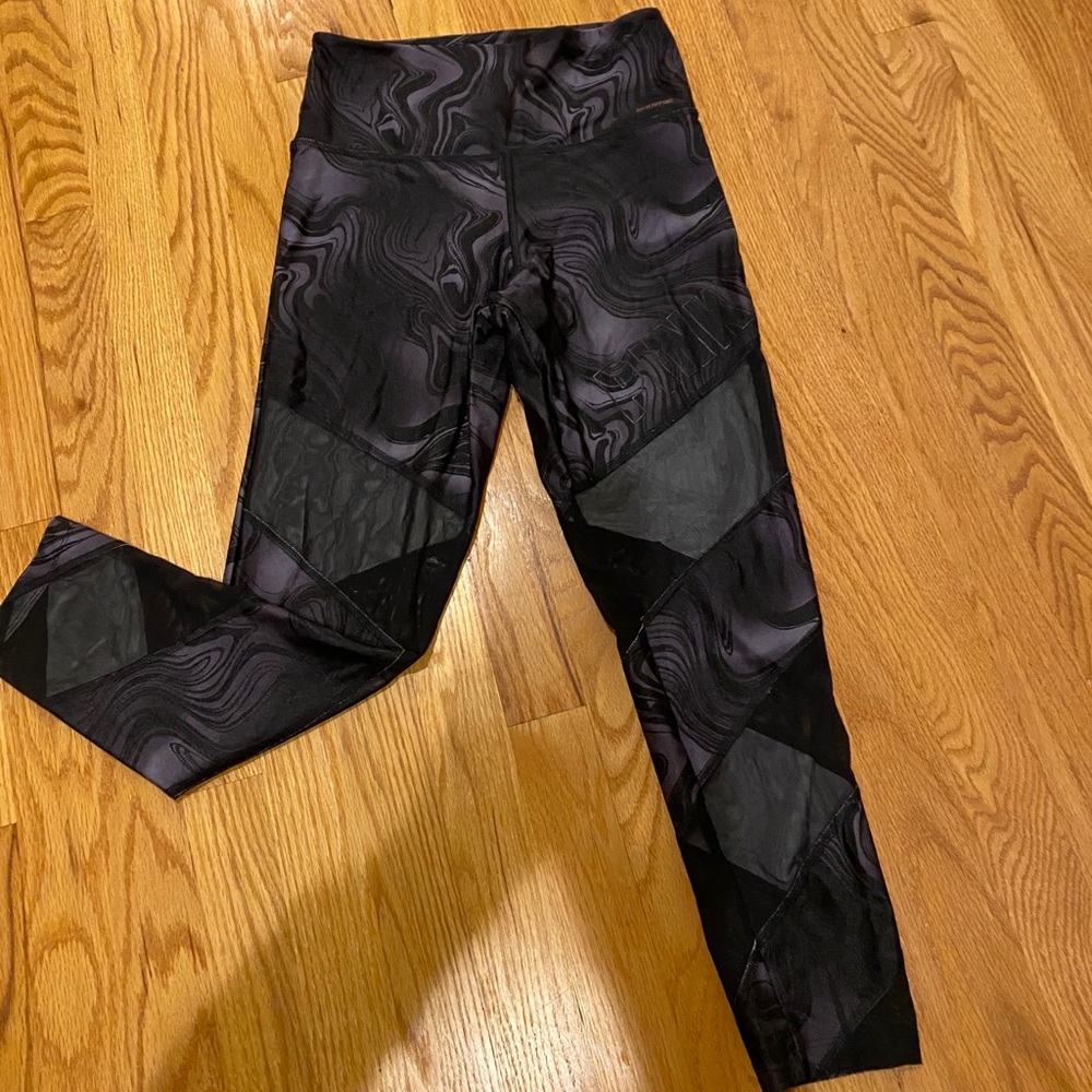 PINK leggings with mesh cutouts
